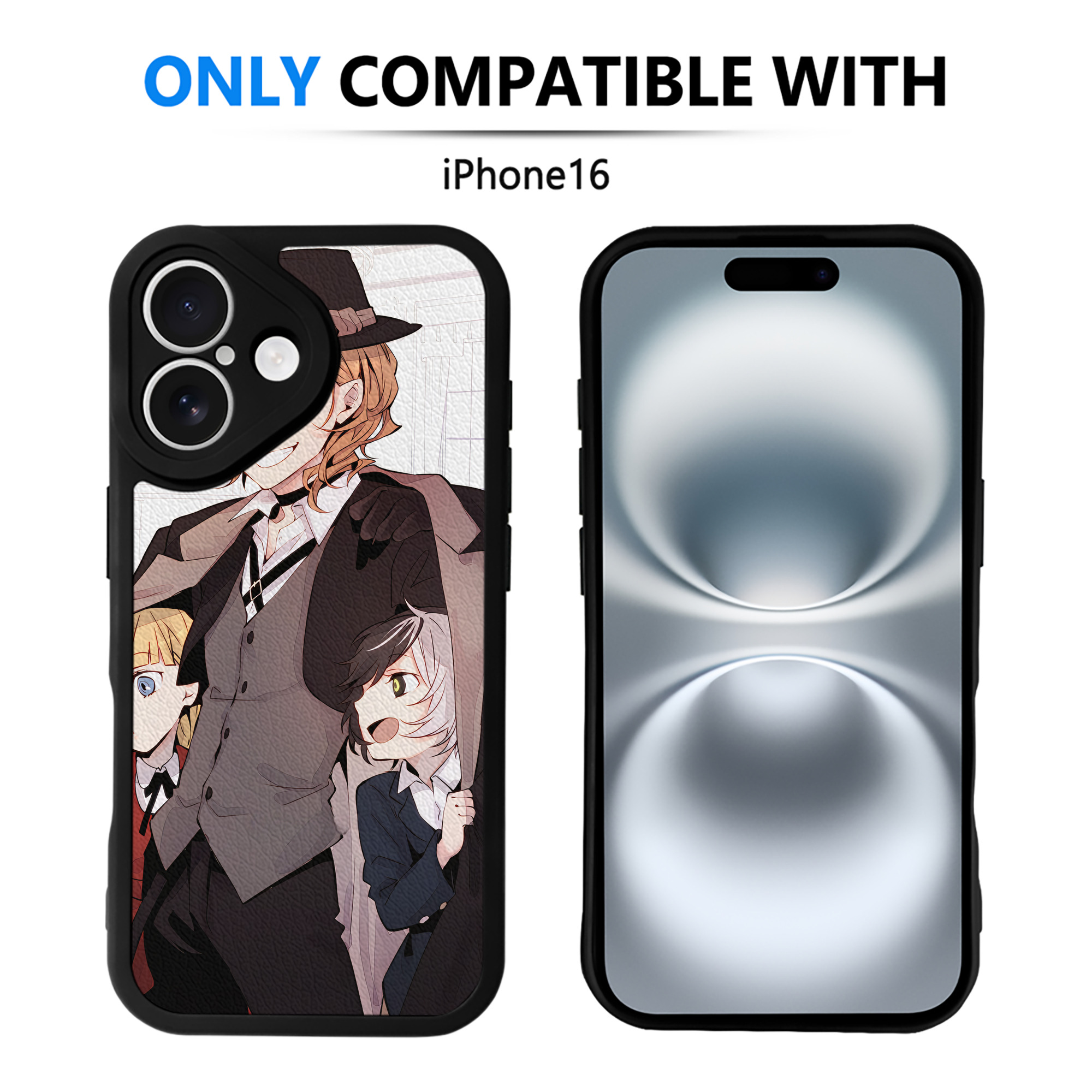 （画像用） 文豪ストレイドッグス Bungo Stray Dogs 【iPhone 16シリーズ対応】シリコンスマホケース（レザー調） 材質：シリコン